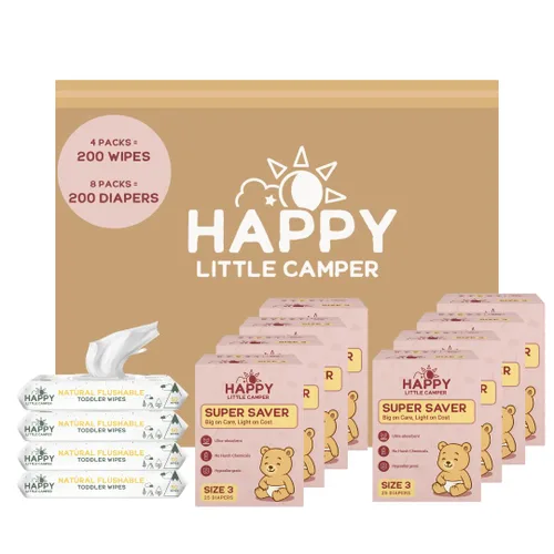 Miniatura 31 de Happy Little Camper Pañales desechables naturales para bebés, ultraabsorbentes, talla 1 - hipoalergénicos, sin perfume y sin cloro (200 unidades)