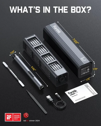 Miniatura 8 de Fanttik E1 Max - Mini destornillador eléctrico de precisión de 3.7V, brocas magnéticas 50 en 1, máx. 3Nm, almacenamiento magnético, hexagonal de Gris