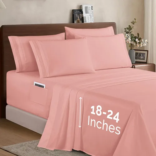 Miniatura 72 de Elegant Comfort - Juego de ropa de cama resistente a arrugas y decoloración más acogedor, sábana bajera elástica en todo el contorno, bolsillo
