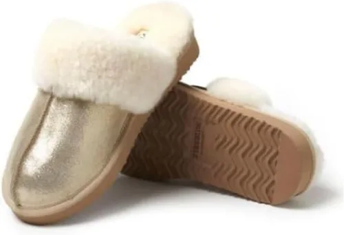 Miniatura 47 de Dearfoams Fireside Sydney Pantuflas anchas de piel de oveja para mujer, para interiores y exteriores