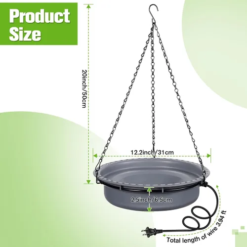 Miniatura 6 de Saillong Baños para pájaros para exteriores, comedero de agua para colibríes, para jardín, patio, césped, ideal para atraer pájaros