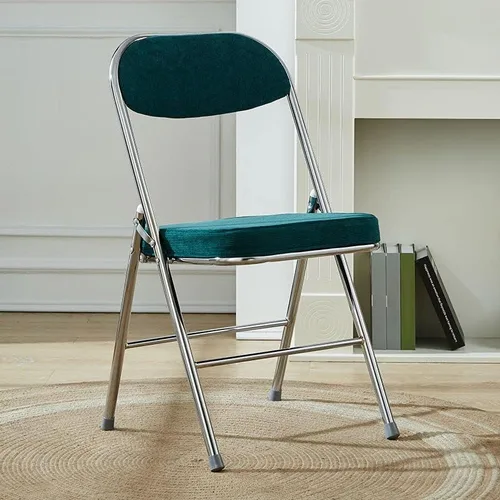 Miniatura 43 de Sillas de comedor modernas, silla auxiliar tapizada para el hogar, con acabado mate, silla de comedor plegable con respaldo abierto, silla sin