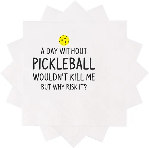 Miniatura 2 de Divertidas servilletas de cóctel con cita de pickleball, 50 unidades al día sin pickleball Wouldn't Kill Me But Why Risk It Servilletas desechables