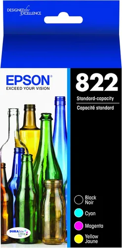 Miniatura 2 de EPSON T822 DURABrite Ultra - Tinta de capacidad estándar negro y color - Paquete combinado de cartuchos (T822120-BCS) y cartucho negro T822