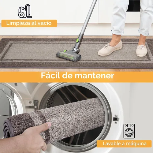 Miniatura 6 de anllugs Alfombras de cocina de 24 x 36 pulgadas, antideslizantes, lavables a máquina, tapetes absorbentes y cómodos para cocina, fregadero, Beige