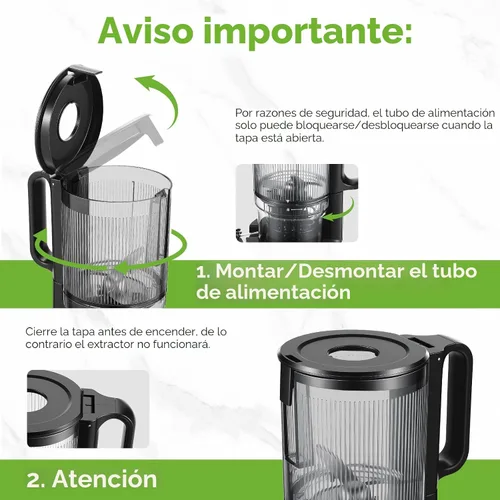 Miniatura 7 de OSTBA Exprimidor de prensa en frío, máquina exprimidora de canal de alimentación de 5 pulgadas de ancho para frutas y verduras enteras, exprimidor