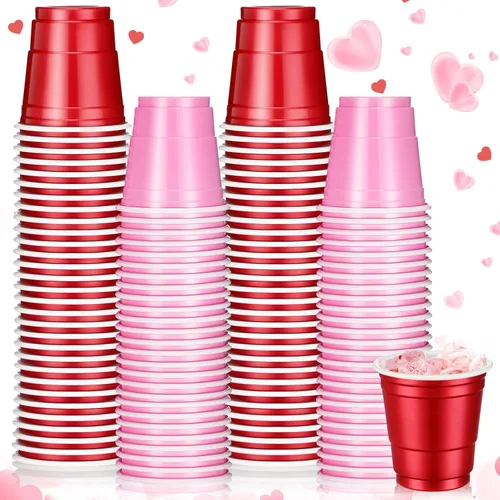 Miniatura 9 de Roshtia Paquete de 100 vasos desechables de 2 onzas, vasos de chupito de Mardi Gras, pequeños vasos de plástico para Navidad, fiesta de Año Nuevo