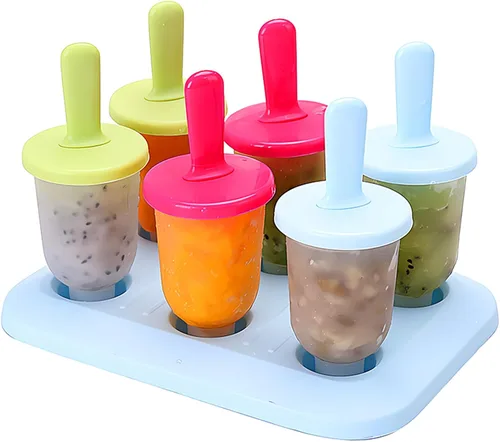Miniatura 11 de 6 moldes para paletas de hielo, moldes de paletas con palos, para paletas de helado de bricolaje (verde, largo)
