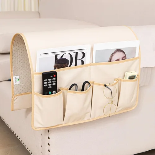 HAOMAIJIA Organizador antideslizante de reposabrazos para sofá, organizador de almacenamiento lateral para sillón y mesita de noche, para sofá