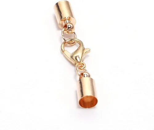 Miniatura 7 de 10 unidades / lote de tapas de extremo con cierre de langosta de cuero para pulsera de langosta cierres de langosta ganchos de 0.394 a 0.394 Dorado