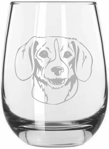 Miniatura 177 de Sakhalin Husky Dog - Copa de vino grabada personalizada de 15.25 onzas sin tallo