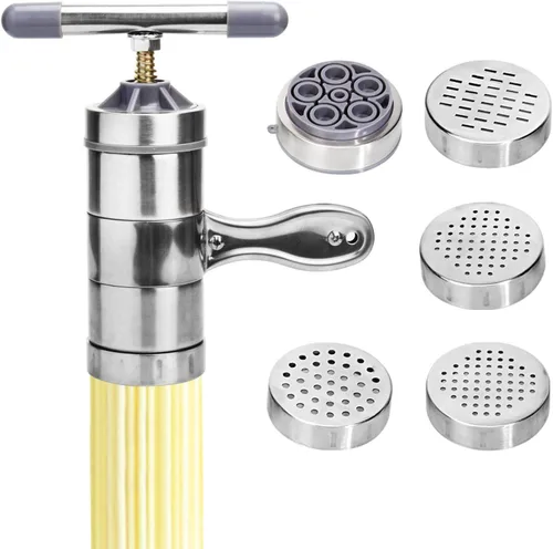 Máquina manual para hacer pasta de fideos, herramienta de cocina de espagueti, máquina de prensa de acero inoxidable, máquina de prensa para pasta