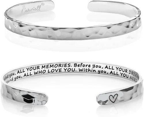 Miniatura 94 de Carviell Pulseras grabadas para mujer, inspiradoras, amistad, amor, mamá, hija, hermana, cristiana, graduación, conmemoración y regalos de boda, más