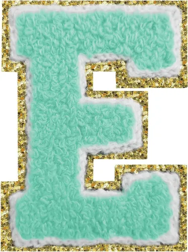Miniatura 38 de Parches de letras termo-adhesivas de felpilla para chaquetas, parches de letras universitarias con brillantina para planchar en la letra azul A