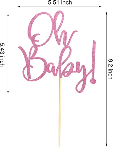 Miniatura 3 de Oh Baby Cake Toppers - Palillos para pasteles de baby shower para celebrar baby shower, suministros de decoración de fiesta de cumpleaños de niños
