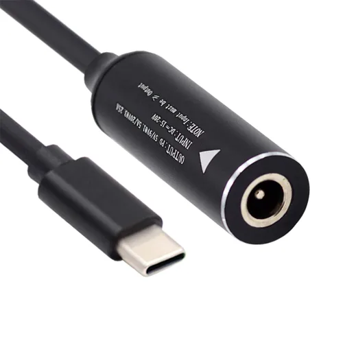 Miniatura 11 de cablecc 0.098x0.028 in Entrada DC Jack a USB-C Tipo-C Cable de carga de enchufe de alimentación para PD 9V 15V 20V 65W Teléfono portátil