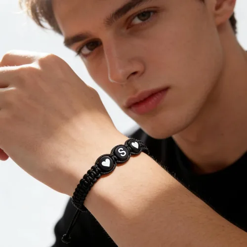 Miniatura 4 de Pulseras a juego para parejas, regalos para él, su novio, pulseras con iniciales para hombres, mujeres y adolescentes, regalo de aniversario