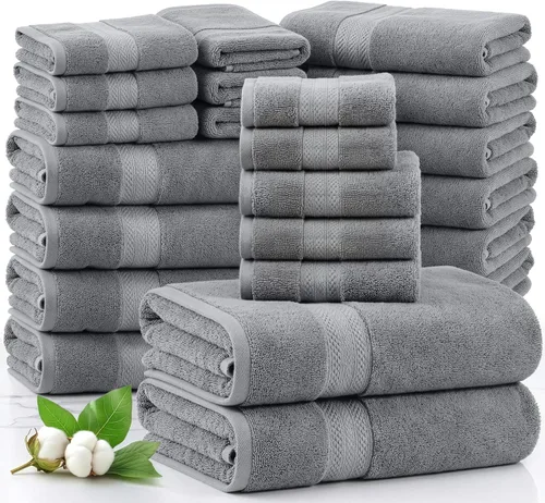 Miniatura 18 de Lane Linen Paquete de 4 toallas de baño 100 % algodón (35 x 66 pulgadas), hilado en anillo, extra grandes, secado rápido, suaves, de poca pelusa