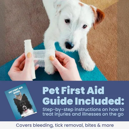 Miniatura 7 de Kit de primeros auxilios para perros para senderismo y viajes - Suministros de emergencia aprobados por veterinarios - Guía de primeros auxilios