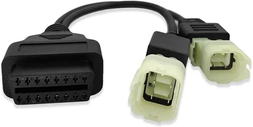 Cable adaptador OBD2 2 en 1, cable de diagnóstico OBD de 16 pines a 6 pines y 4 pines, OBD2 a OBD1 6 pin 4 pines enchufe para motocicleta Honda y