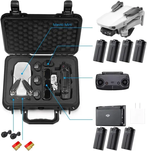 Miniatura 2 de Lekufee Funda rígida impermeable portátil para accesorios DJI Mavic Mini y SE (solo funda, no para Mini 4k/2/3/4)
