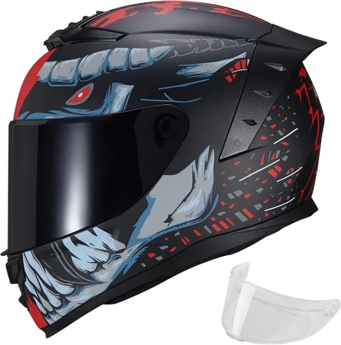 Miniatura 13 de Cascos de Motocicleta de Cara Completa WS-611 Casco de Moto de Calle para Adultos Hombres Mujeres Aprobado por DOT