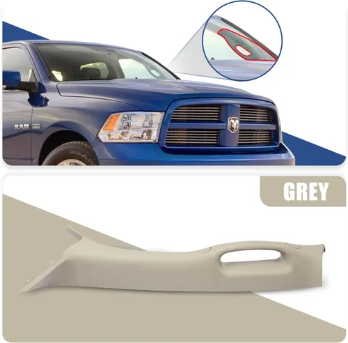 Miniatura 7 de Manija Interior de Adorno de Pilar A Compatible con Dodge Ram 1500 2006-2008 2500 2006-2009 3500 2006-2009 4500 2008-2010 5500 2008-2010 Gris