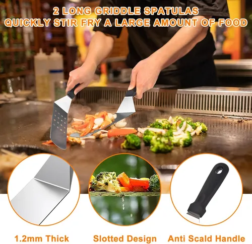 Miniatura 2 de Kit de accesorios para parrilla Latiret Blackstone, juego de 23 accesorios para parrilla para Camp Chef, accesorios para parrilla de parte superior