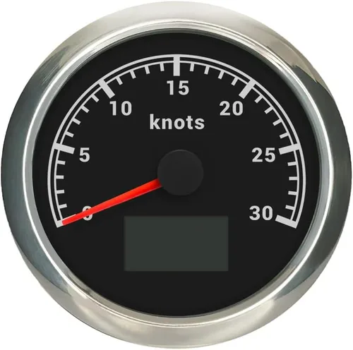 Miniatura 4 de ELING Velocímetro GPS de 3 3/8 pulgadas (3.346 in) 0-200 MPH con kilometraje total Tripmeter Curso sobre el suelo 12V 24V con 8 colores Negro+Negro