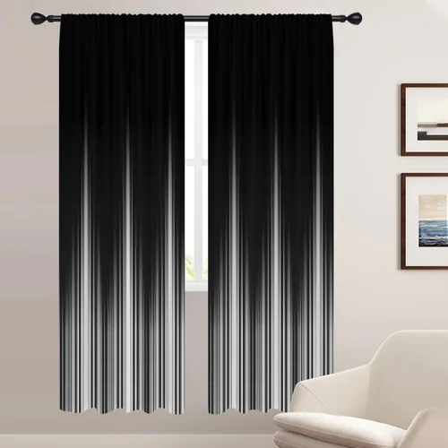 Miniatura 27 de Coxila Cortinas 100% opacas en negro y beige de 42 x 63 pulgadas, cortinas góticas degradadas con aislamiento térmico para dormitorio