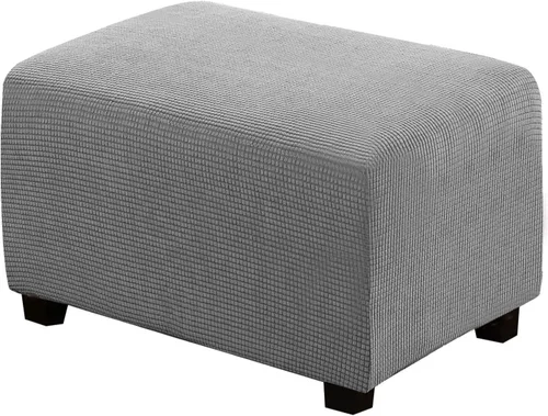 Miniatura 53 de H.VERSAILTEX Funda otomana rectangular de 29 a 34 pies para reposapiés, fundas protectoras para reposapiés, con tela jacquard elástica, gruesa