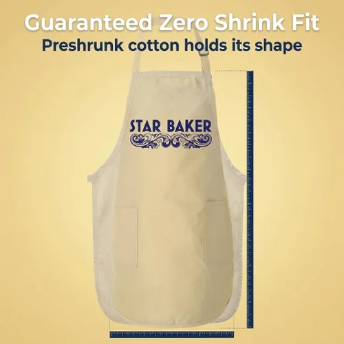 Miniatura 3 de Donkey Tees Star Baker Delantal - Amateur Baker American British Baking Show Pastelería Chef Regalo Delantal de Cocina, Beige Bronceado