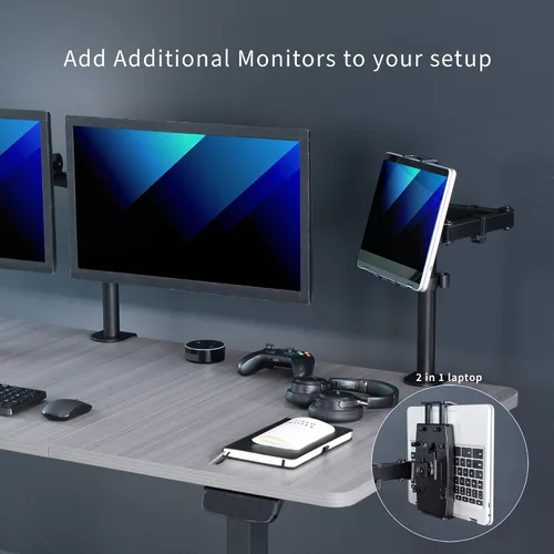 Miniatura 4 de VIVO Soporte universal de escritorio para tableta, adaptador de brazo único para portátiles 2 en 1, soporta monitores portátiles de hasta 15.6