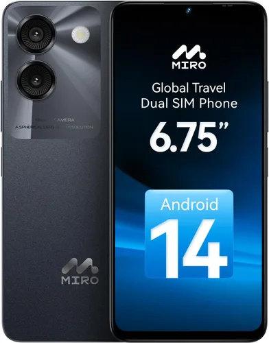 MIRO Smartphone ultraligero 6.75" pantalla grande 4G+64GB interno (1TB almacenamiento expandible) 13MP AI Dual Cámara 5MP Cámara frontal 4900mAh