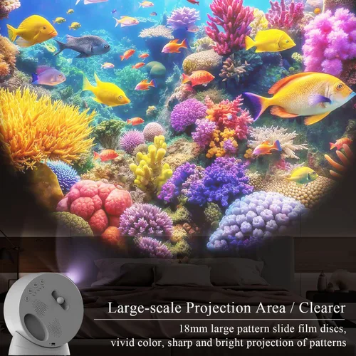 Miniatura 5 de Proyector Galaxy Pro para dormitorio, proyector de estrellas planetario 13 en 1, luz nocturna con temporizador y ruido blanco, control remoto, reloj