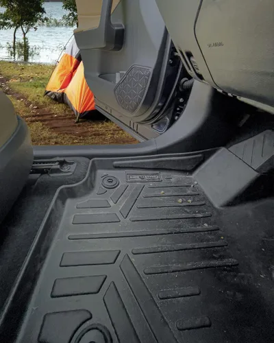 Miniatura 4 de SMARTLINER Alfombrillas negras de segunda fila para todo tipo de clima, compatibles con Volvo XC40 Recharge 2021-2023, recarga Volvo C40 2022-2023