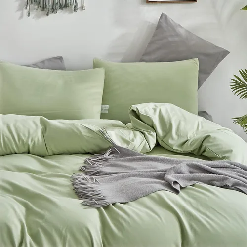 Miniatura 228 de CLOTHKNOW - Juego de edredón verde militar tamaño completo de 3 piezas, juego de ropa de cama verde oscuro, edredón suave con 2 fundas de almohada