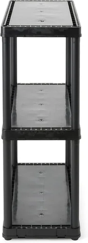 Miniatura 8 de Gracious Living Sistema de organización de almacenamiento de 3 estantes de altura fija, uso ligero, sólido, de 12 x 24 x 33 pulgadas, para hogar