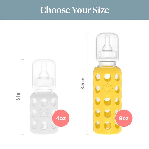 Miniatura 7 de Lifefactory Biberón de vidrio de 9 onzas con pezón de etapa 2 y funda protectora de silicona, mango
