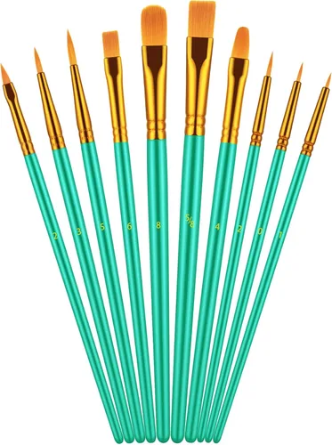 Miniatura 13 de Juego de pinceles de pintura, 30 piezas de pinceles de pintura para pintura acrílica, pincel de pintura al óleo, acuarela y acrílica, pinceles