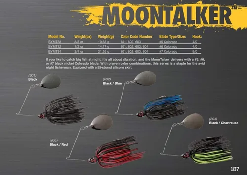 Miniatura 2 de Booyah Señuelo de pesca Moontalker Spinner-Bait Bass Negro/Rojo