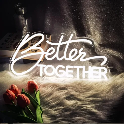 Miniatura 9 de Letrero de neón Better Together, con regulable, blanco cálido, decoración de pared de neón, utilizado para decoración de fiestas de cumpleaños