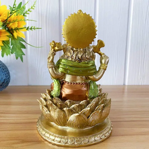Miniatura 6 de Figura de ídolo hindú de resina de 6.3 pulgadas de alto, estatua de ídolo, elefante, Dios Ganpati, para el hogar, templo, mandir, altar, santuario