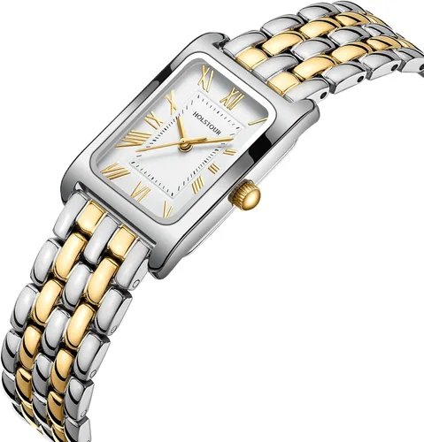 Miniatura 2 de Relojes para mujer, pulsera vintage, esfera romana, caja rectangular, reloj dorado, impermeable, con herramientas