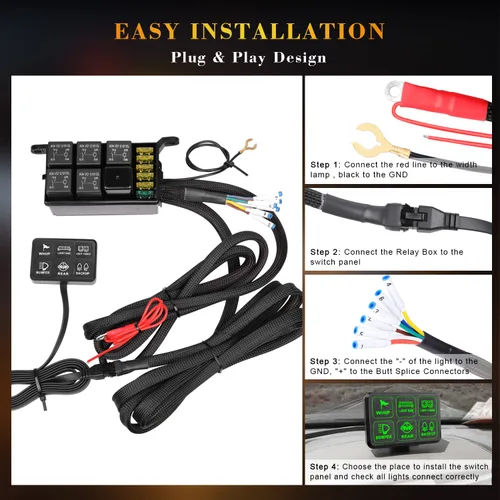 Miniatura 3 de Panel de interruptor de 6 bandas, Niking Auto Caja universal de control de circuito sistema de relé de interruptor de botón de encendido y apagado