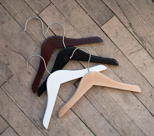 Miniatura 5 de NAHANCO Perchas de madera para bebé/bebé, blanco de bajo brillo, 25/CTN.