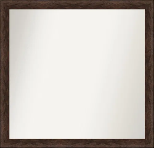 Miniatura 91 de Amanti Art Espejo de pared personalizado no biselado (24 x 27 pulgadas), marco estrecho de nogal chipre - varios tamaños personalizados - Espejo