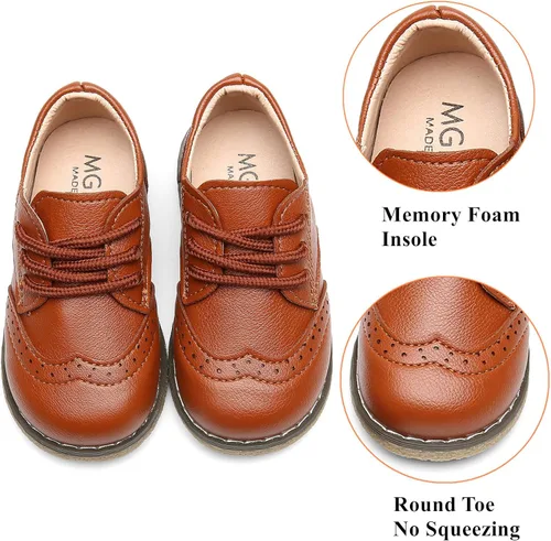 Miniatura 2 de DADAWEN - Zapatos de vestir para niña con cordones para uniforme de Oxford, cómodos, mocasines (niños pequeños)