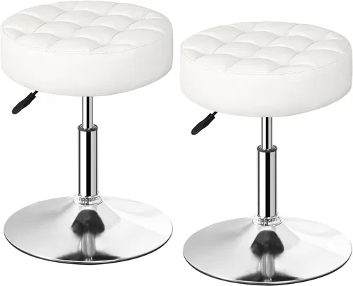 Miniatura 8 de SUPER DEAL Taburetes de tocador para maquillaje, silla otomana de tocador con altura ajustable y giro de 360° para sala de maquillaje, dormitorio