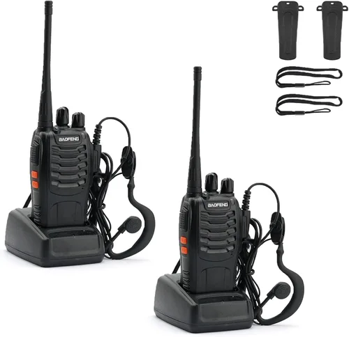 BAOFENG BF-888S Walkie Talkies para adultos de largo alcance profesional de mano de 16 canales de radio bidireccional con auriculares, batería